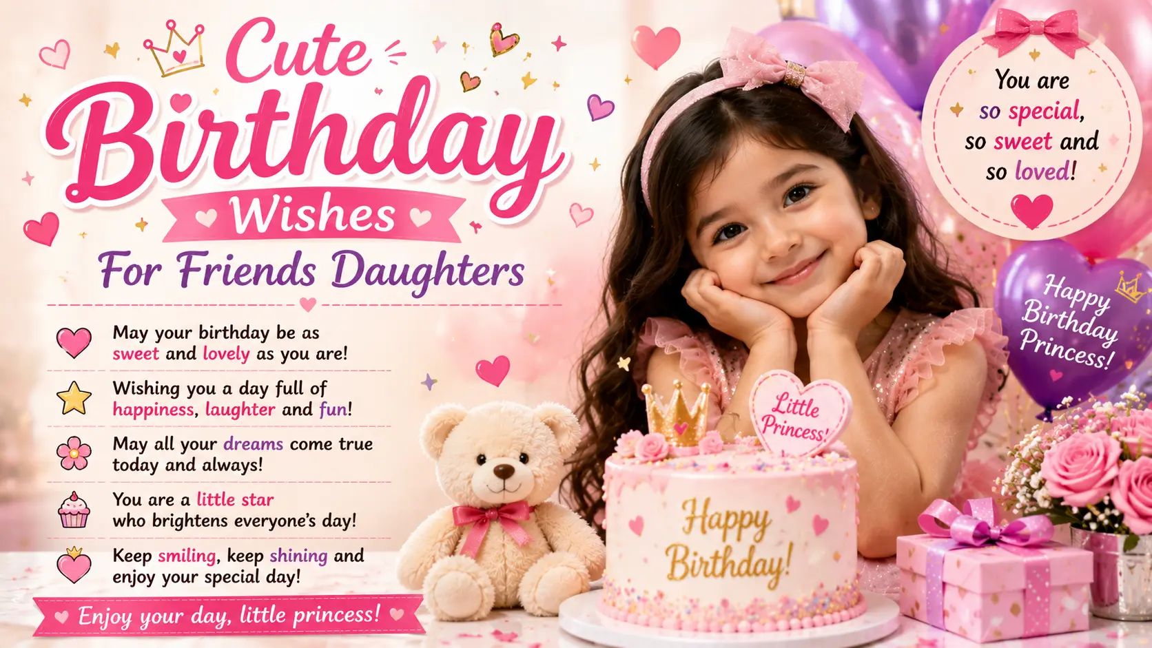 Cute Birthday Wishes For Friends Daughters
