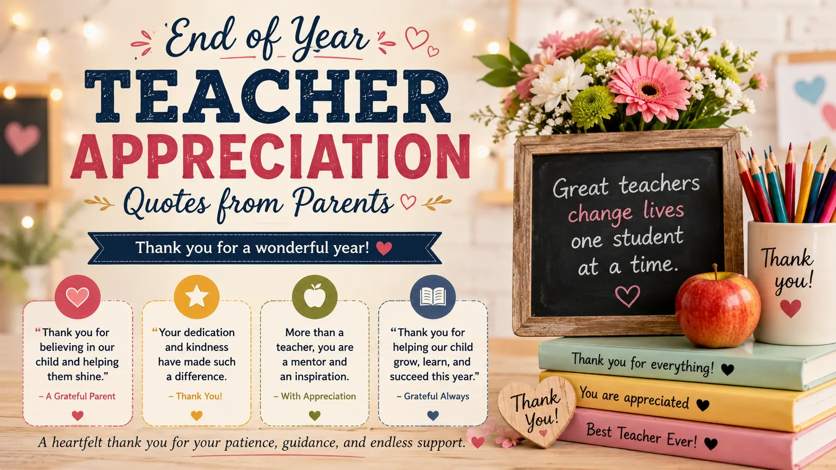 End of Year Teacher Appreciation Quotes from Parents