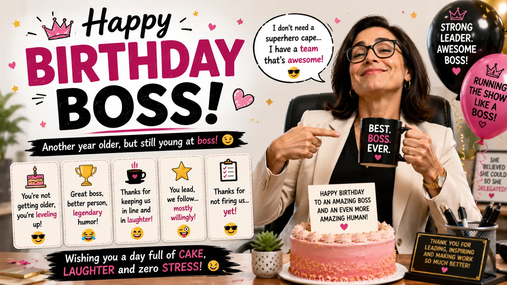 Funny Birthday Wishes for Boss Female