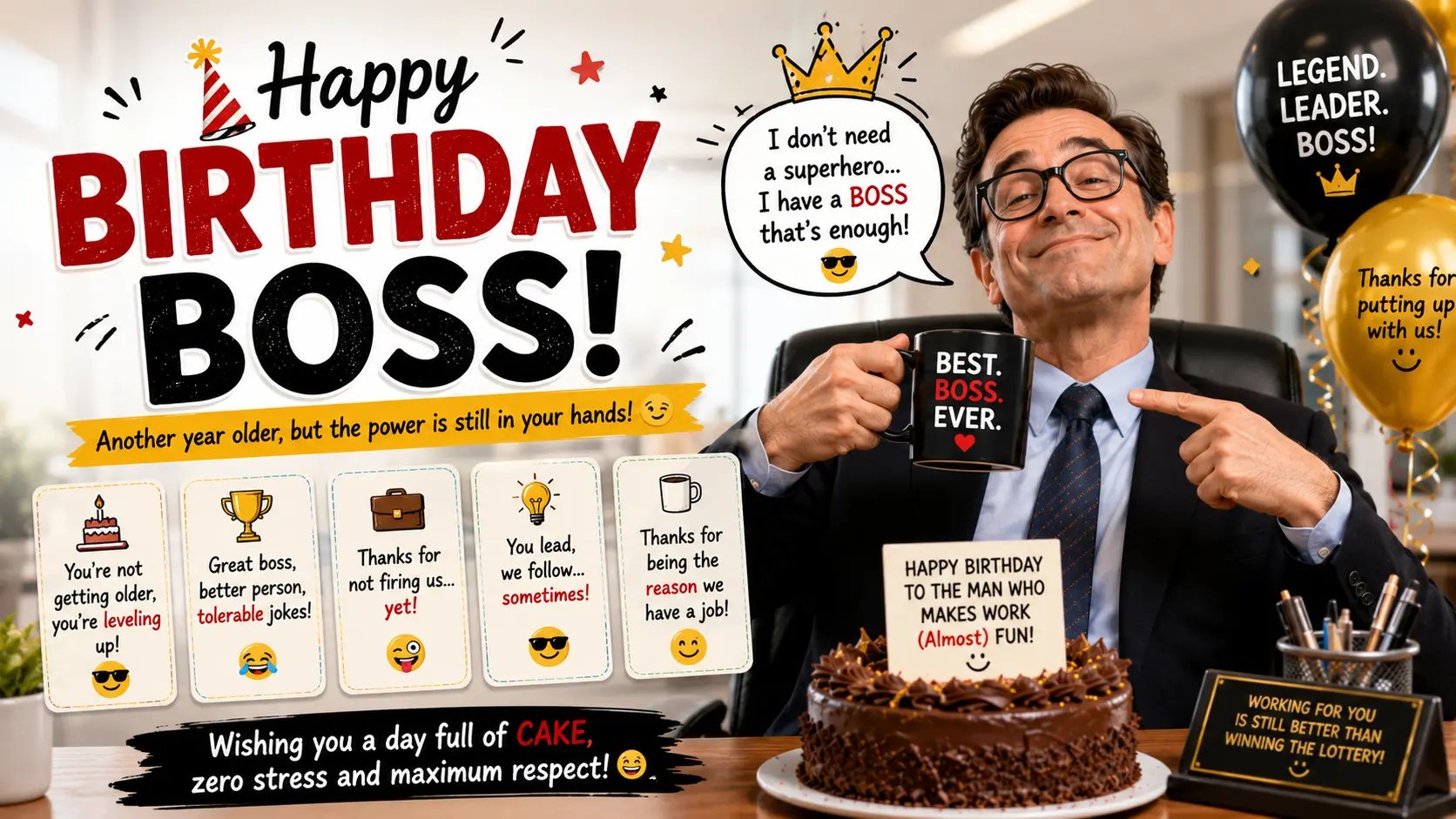Funny Birthday Wishes for Boss Male