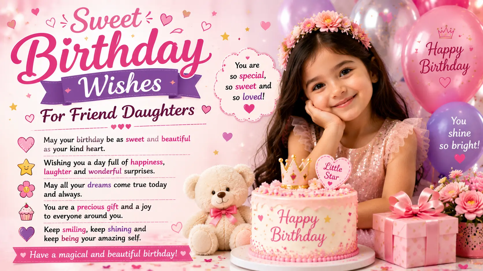 Sweet Birthday Wishes For Friend Daughters
