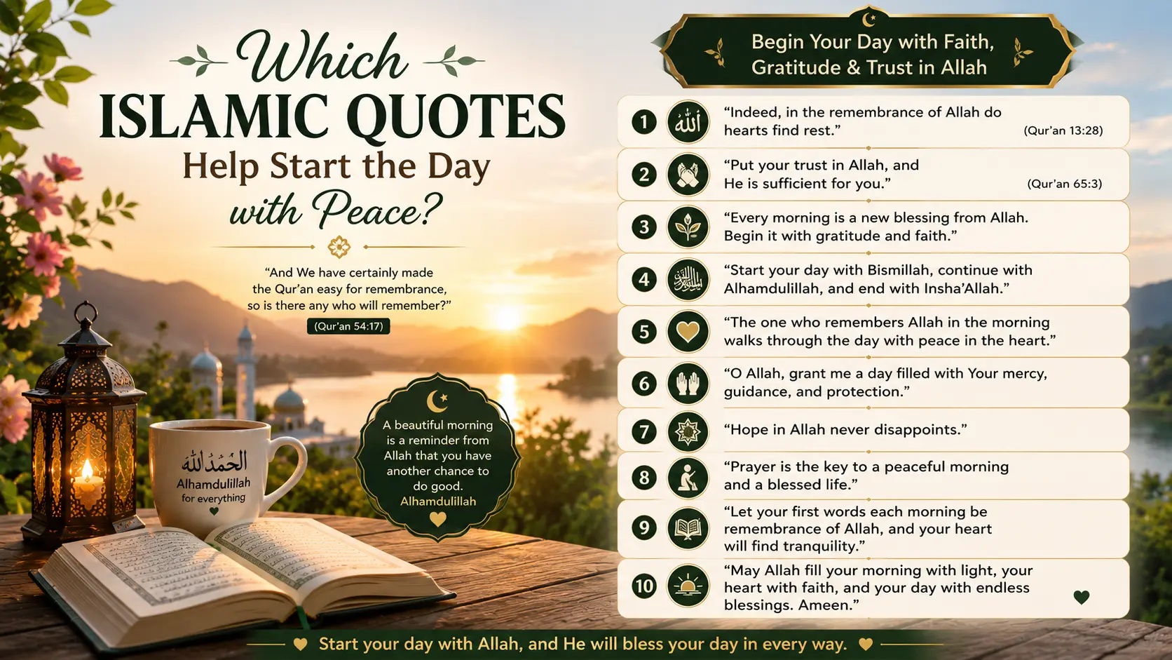 Which Islamic Quotes Help Start the Day with Peace