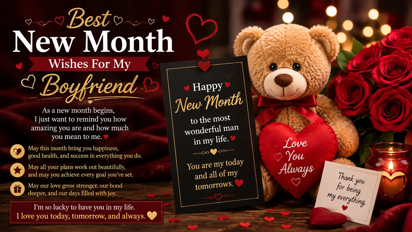 Best New Month Wishes For My Boyfriend