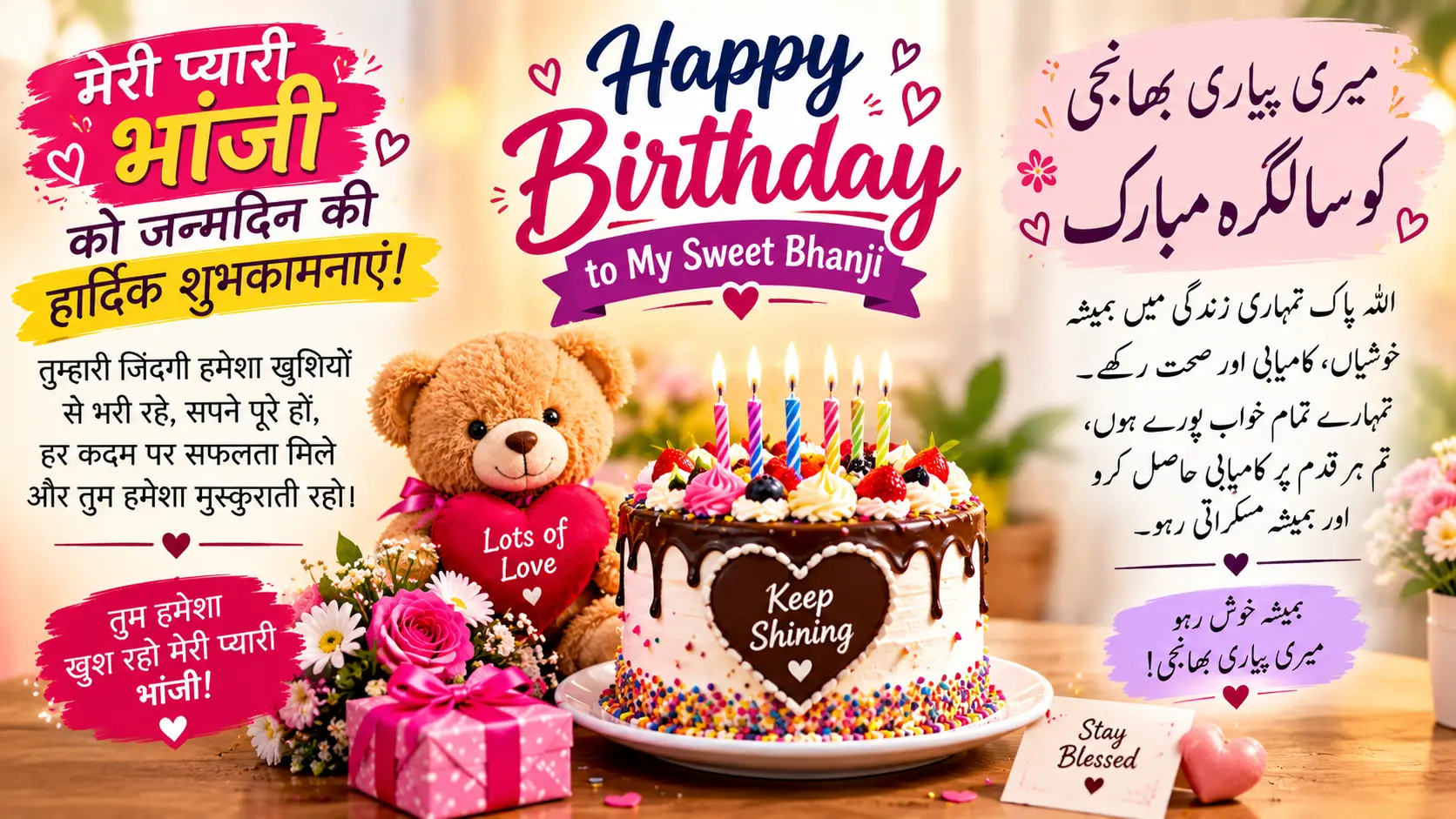 Bhanji Birthday Wishes in Hindi and Urdu