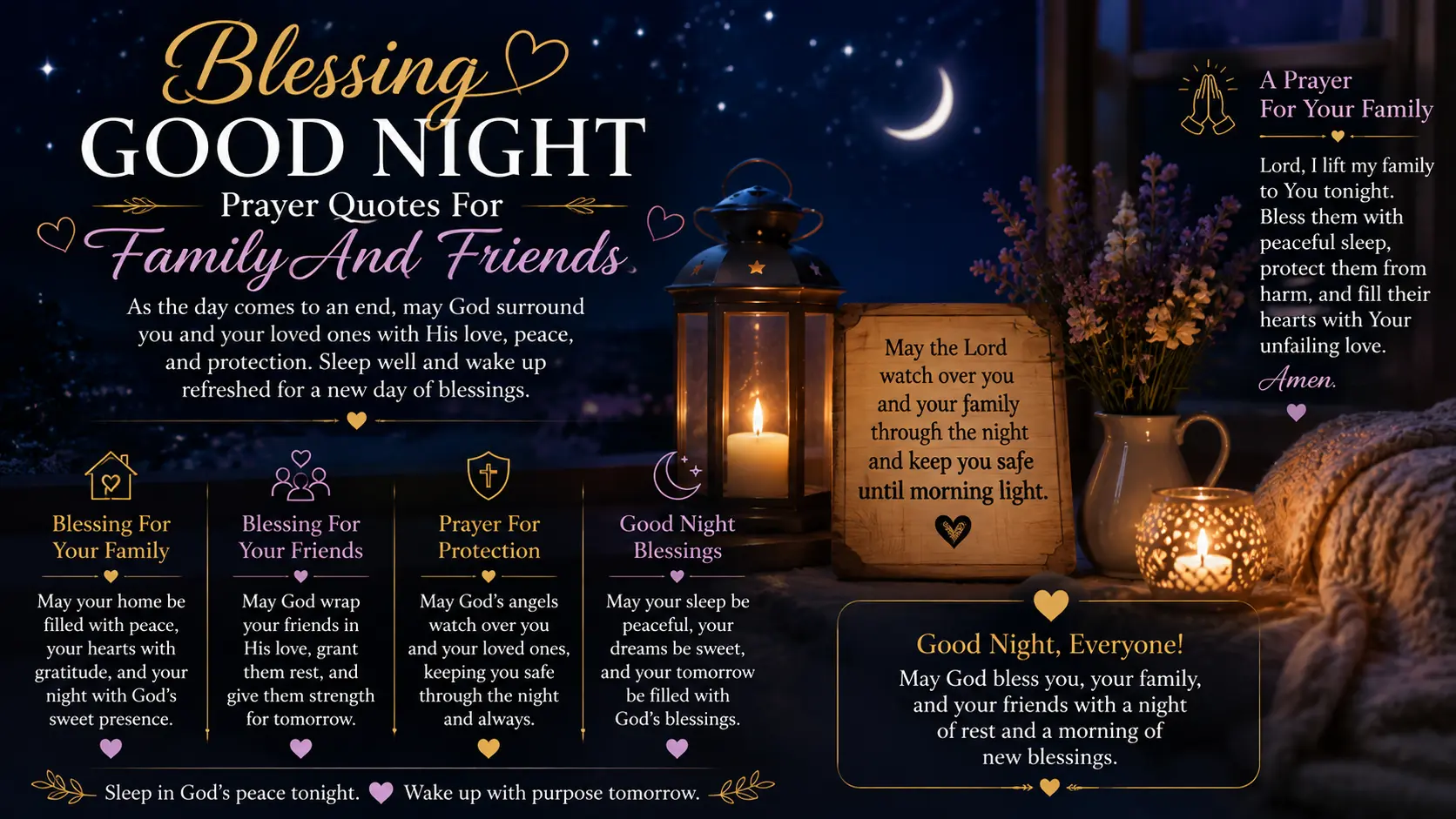 Blessing Good Night Prayer Quotes For Family And Friends