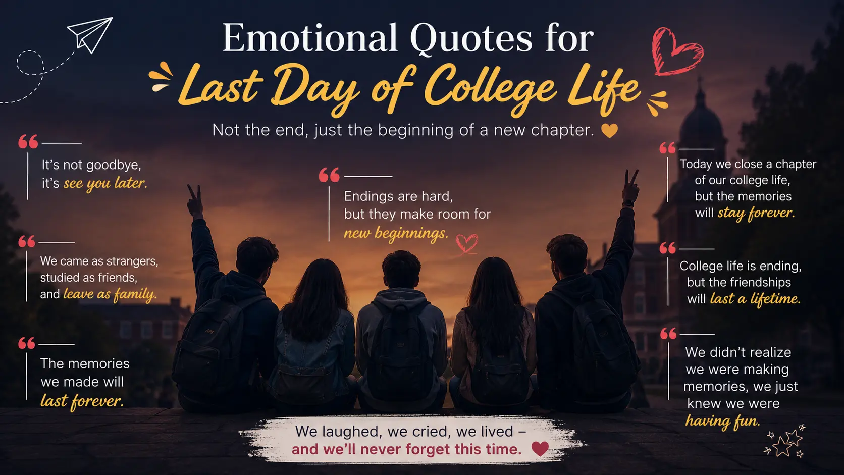 Emotional Quotes for Last Day of College Life