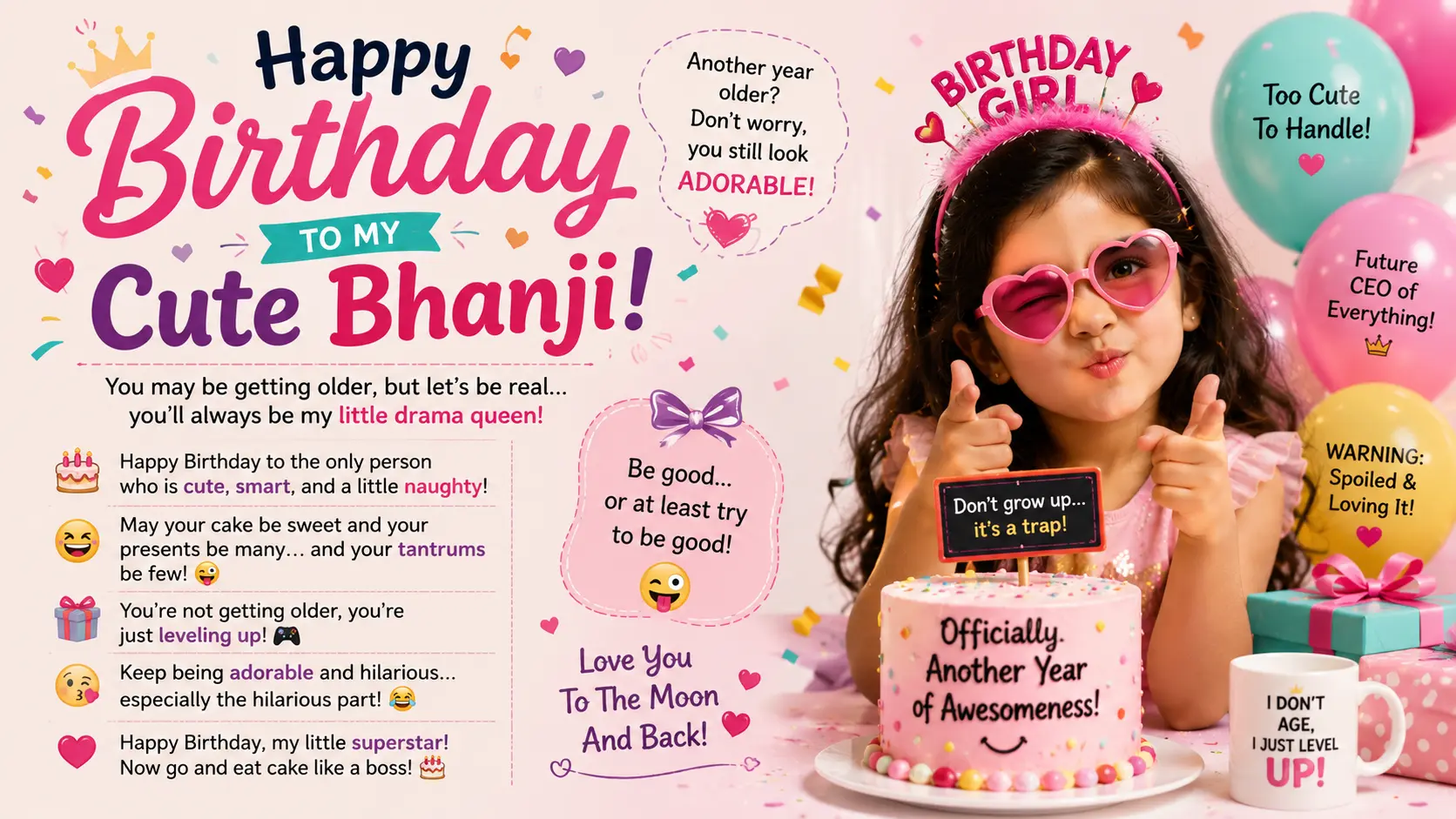 Funny Birthday Wishes for Cute Bhanji