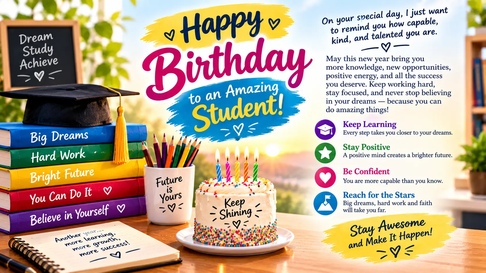 Inspirational Birthday Message To A Student