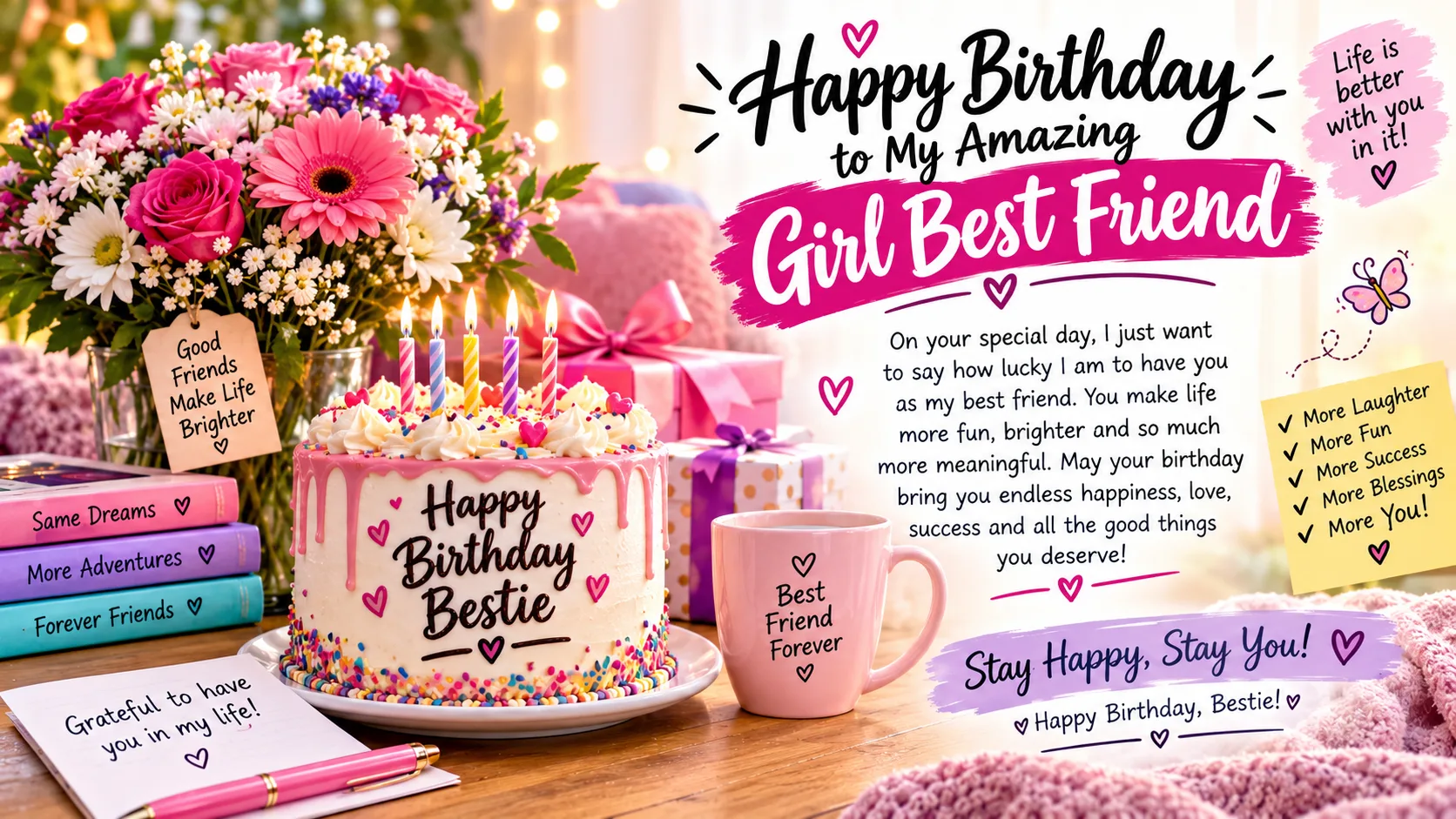 Most Powerful Bestie Birthday Wishes for a Best Friend