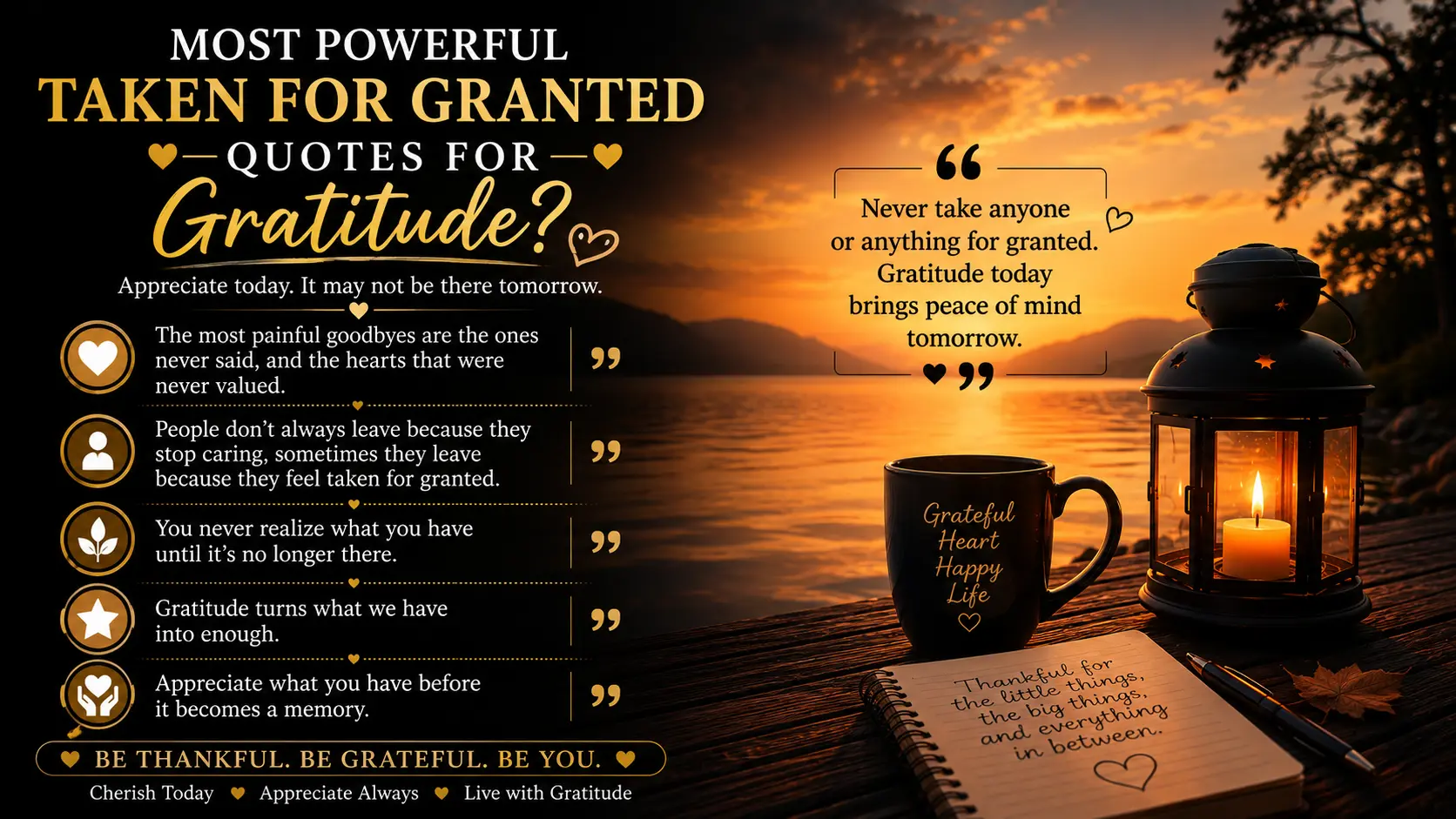 Most Powerful Taken for Granted Quotes