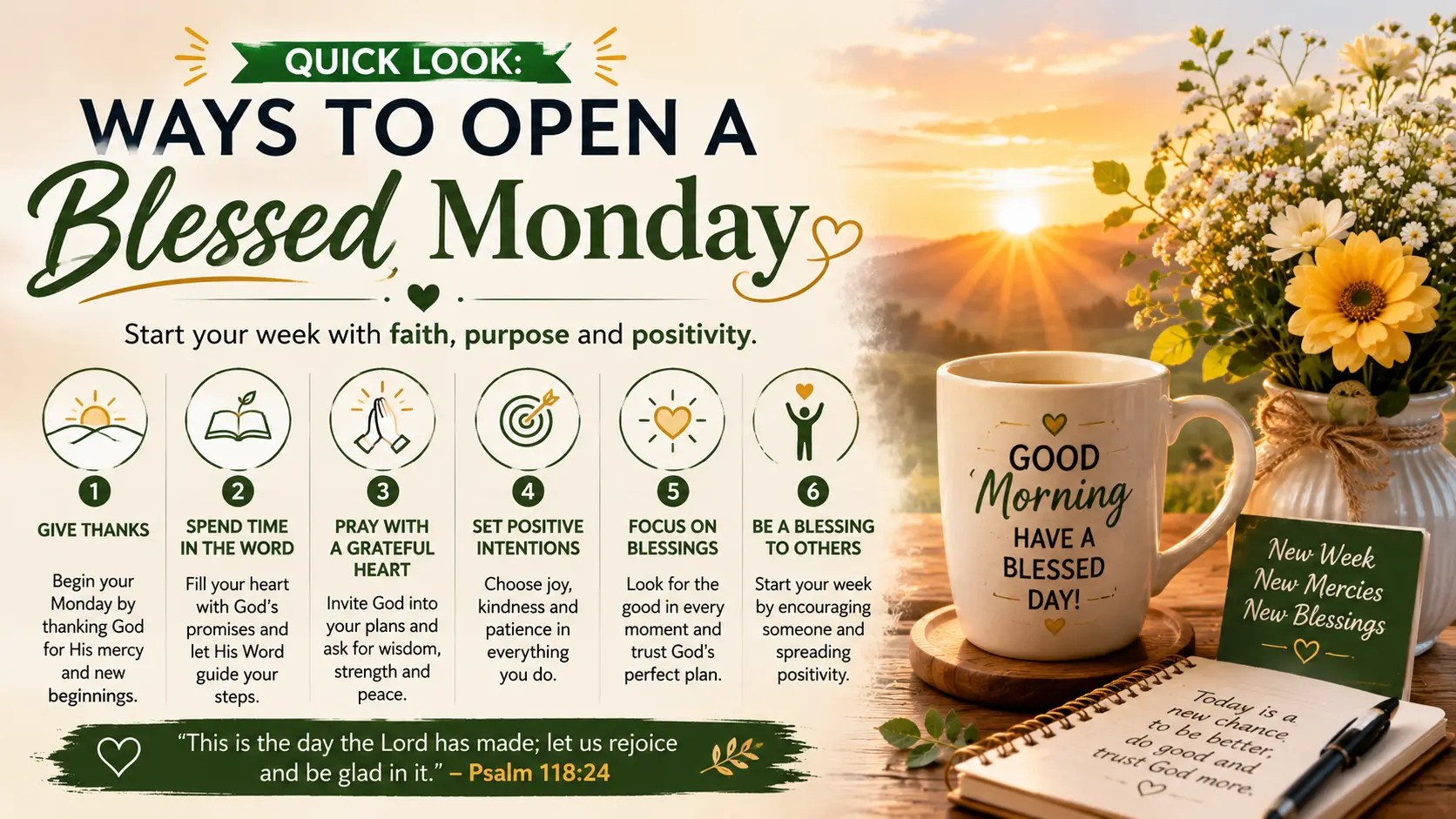 Quick Look Ways to Open a Blessed Monday