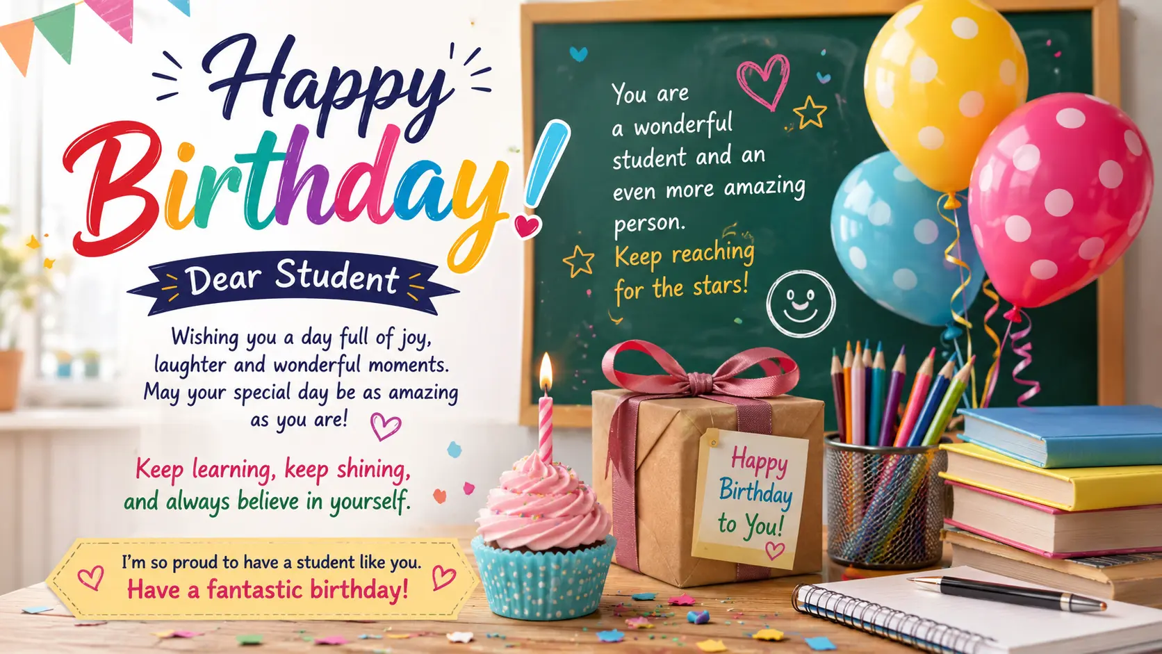 Short Birthday Wishes For Students From Teacher