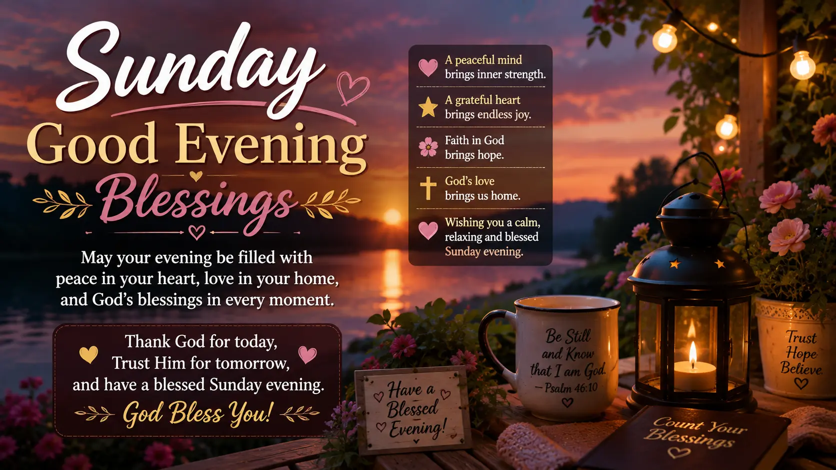 Sunday Good Evening Blessings