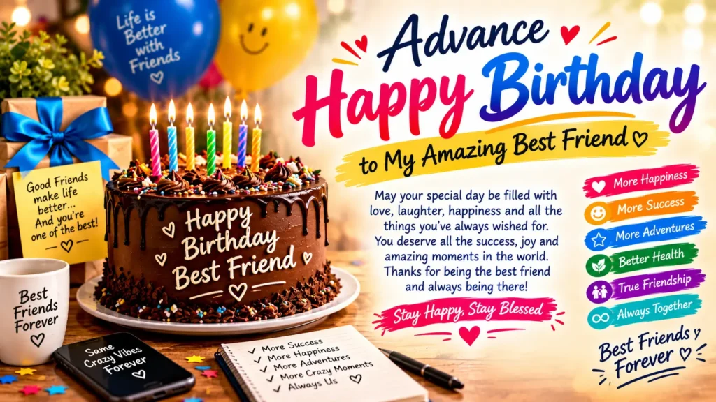 Advance Happy Birthday Wishes for Best Friend