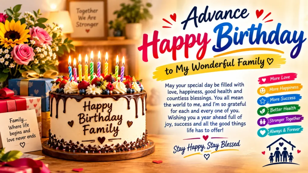 Advance Happy Birthday Wishes for Family
