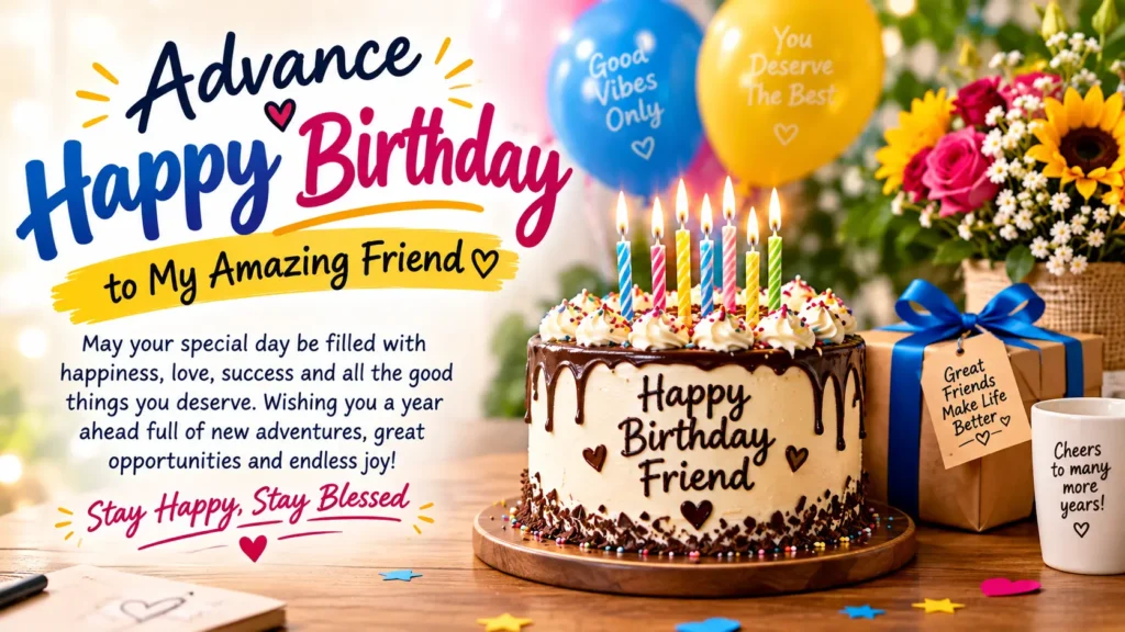 Advance Happy Birthday Wishes for Friends