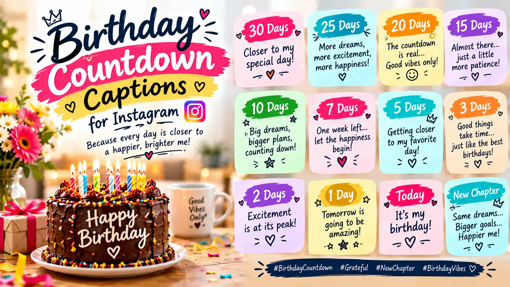 Birthday Countdown Captions for Instagram