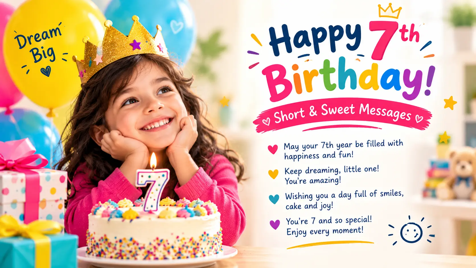 Short & Sweet 7th Birthday Messages