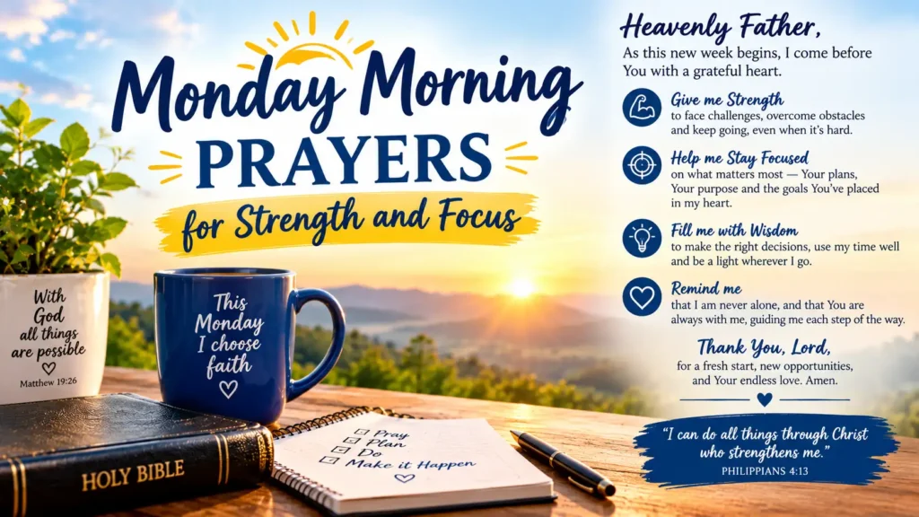 Monday morning prayers for strength and focus