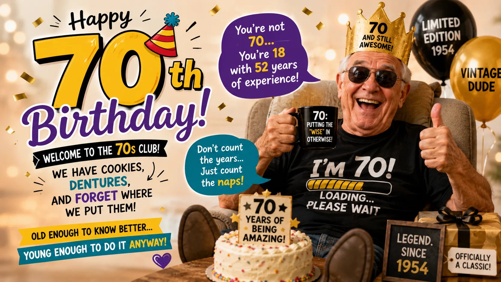 Humorous 70th Birthday Wishes