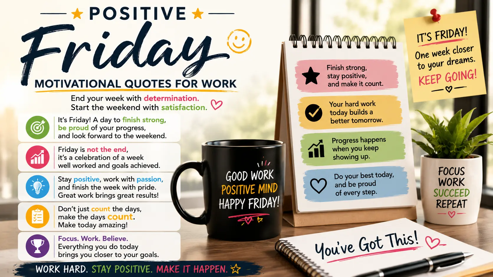 Positive Friday Motivational Quotes for Work
