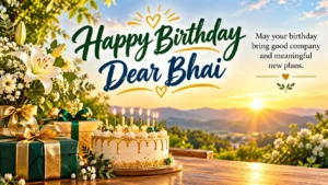 Happy Birthday — Dear Bhai. May your birthday bring good company and meaningful new plans.