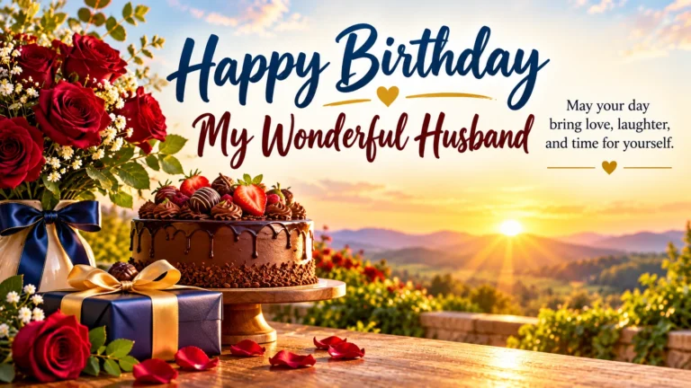Happy Birthday — My Wonderful Husband. May your day bring love, laughter, and time for yourself.