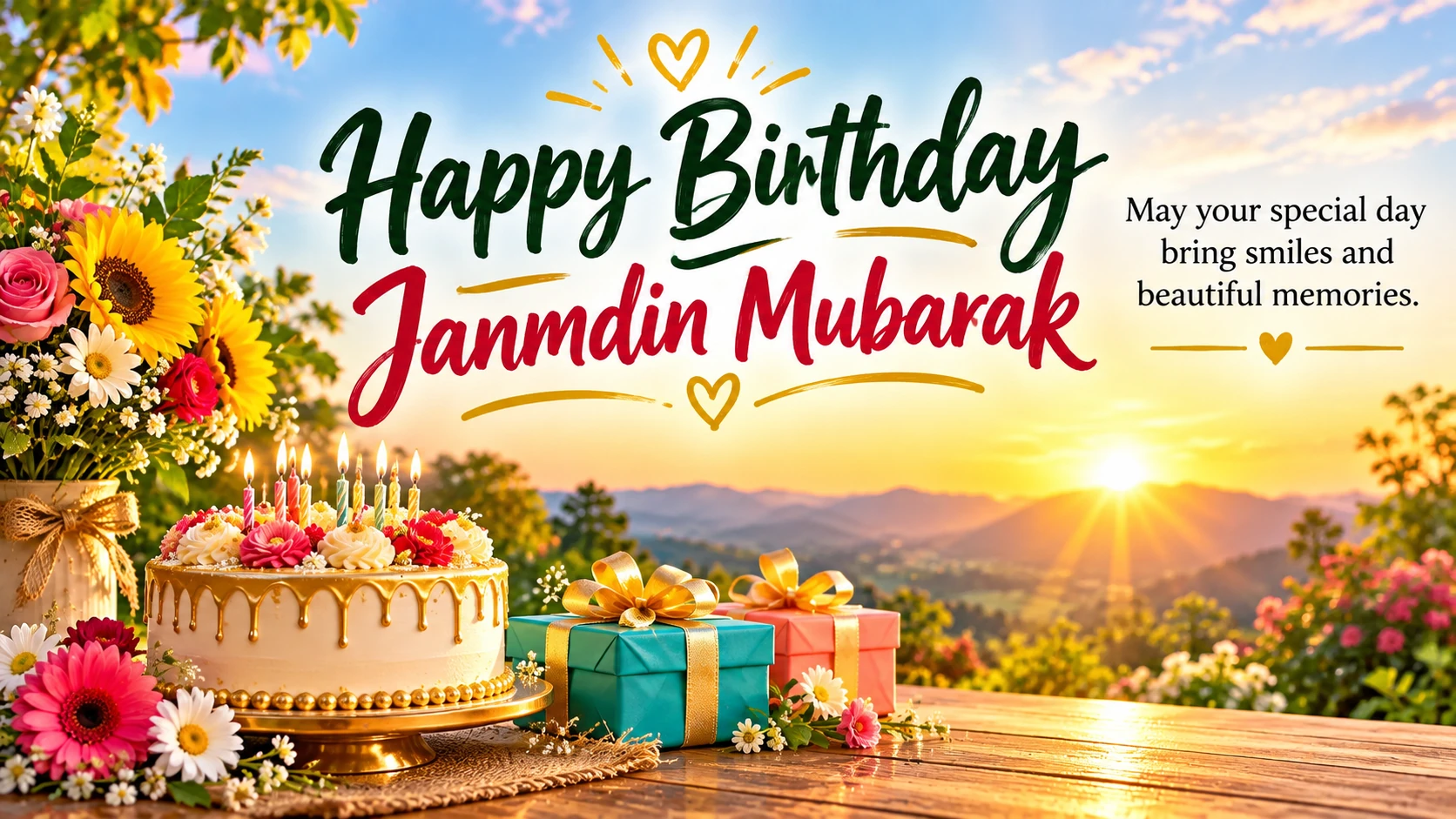 Happy Birthday — Janmdin Mubarak. May your special day bring smiles and beautiful memories.