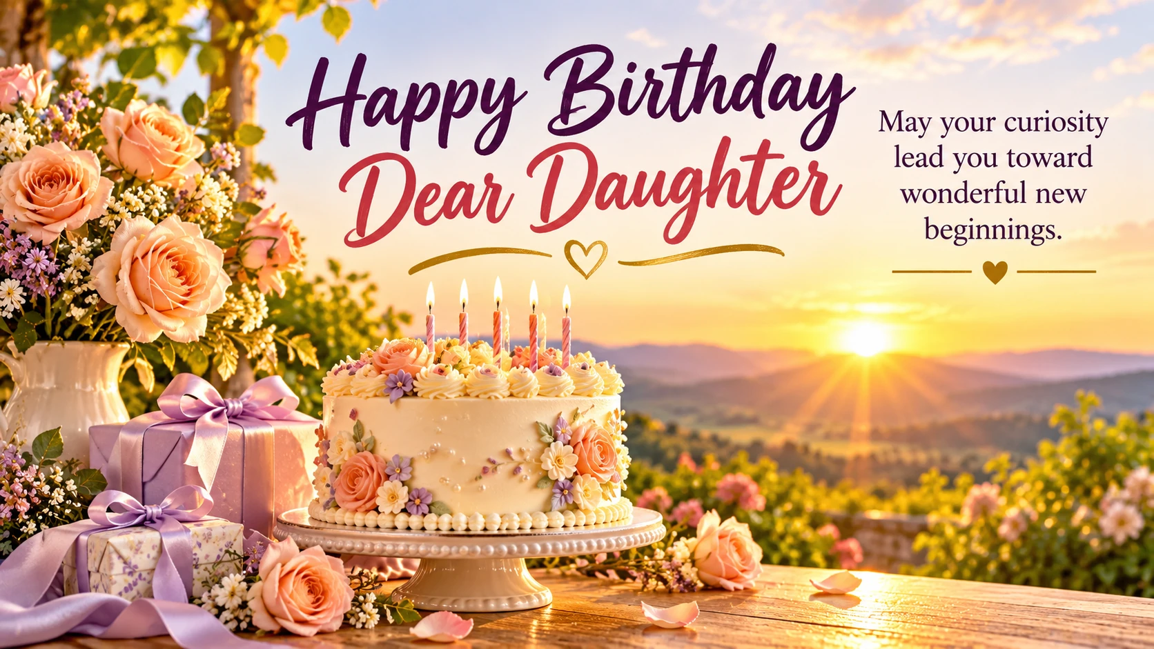 Happy Birthday — Dear Daughter. May your curiosity lead you toward wonderful new beginnings.