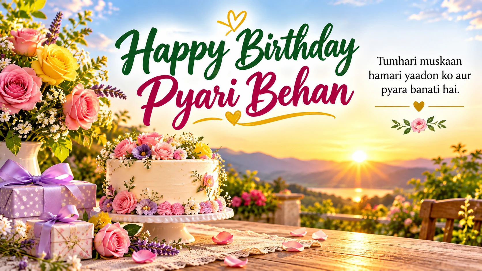 Happy Birthday — Pyari Behan. Tumhari muskaan hamari yaadon ko aur pyara banati hai.